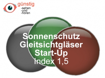 2 Gleitsicht- Sonnenschutz- Gläser Start UP 1,50